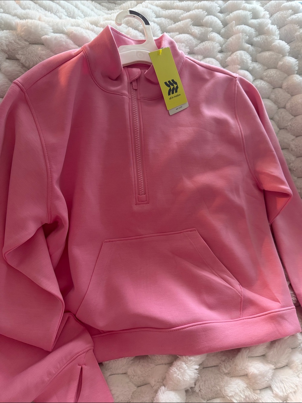 all in motion Pink Quarter-Zip Pullover Hoodie